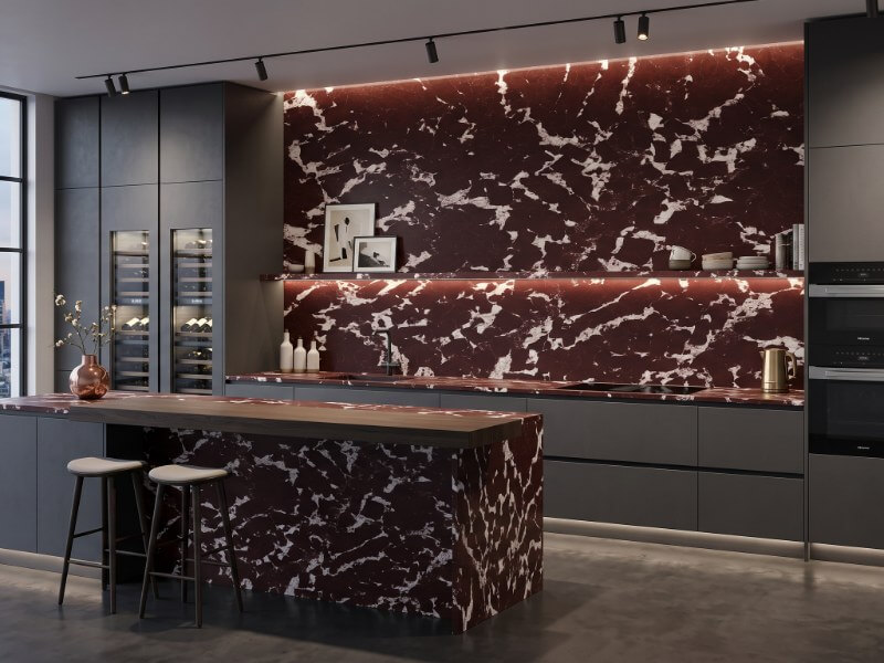 Rosso Levanto Quartz Worktop NOB-ROSLEV